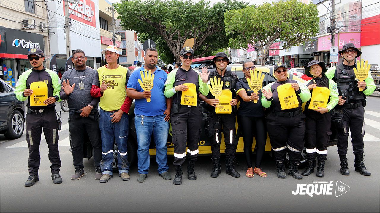 Prefeitura de Jequié promove segunda etapa da campanha de reforço ao uso da faixa e do semáforo de pedestres